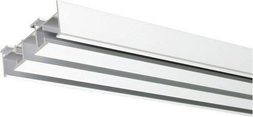 LIEDECO Flächenvorhangschiene aus Aluminium, 3-läufig, U-Form, Farbe: Weiss, Länge: 165 cm - Bild 1