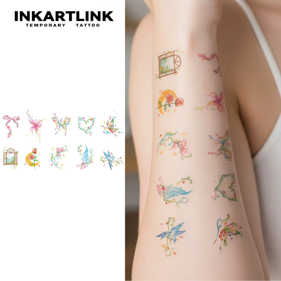INKARTLINK Temporäre Tattoo Aufkleber, Wasserdicht - Bild 2