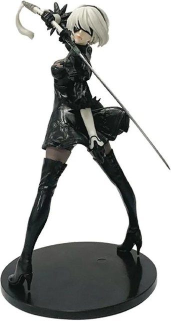 Fashnics Yorha 2B Anime Figur, Schwarz-Weiß, 18cm, ab 14 Jahren - Bild 1