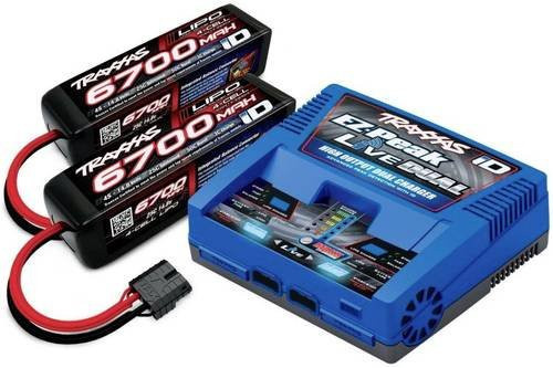 Traxxas EZ-Peak Live Dual Modellbau-Ladegerät mit 26A, Bluetooth und Akkuerkennung für LiPo und NiMH in Blau - Bild 1