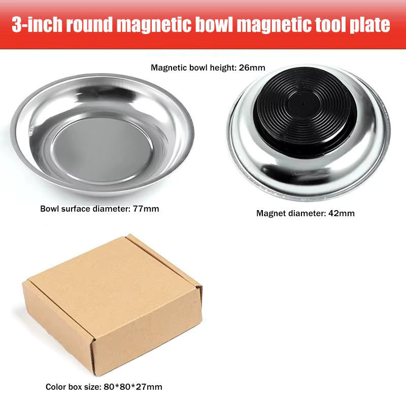 Magnetisches Werkzeugtablett aus Edelstahl in Silber für Schrauben und Kleinteile - Bild 2