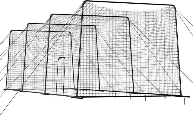 Freistehender tragbarer Baseball-Schlagkäfig von Buying Solutions, MB in Schwarz, aus 45-fädigem geknotetem HDPE, B/T/H: 1200 x 368 x 310 cm - Bild 1