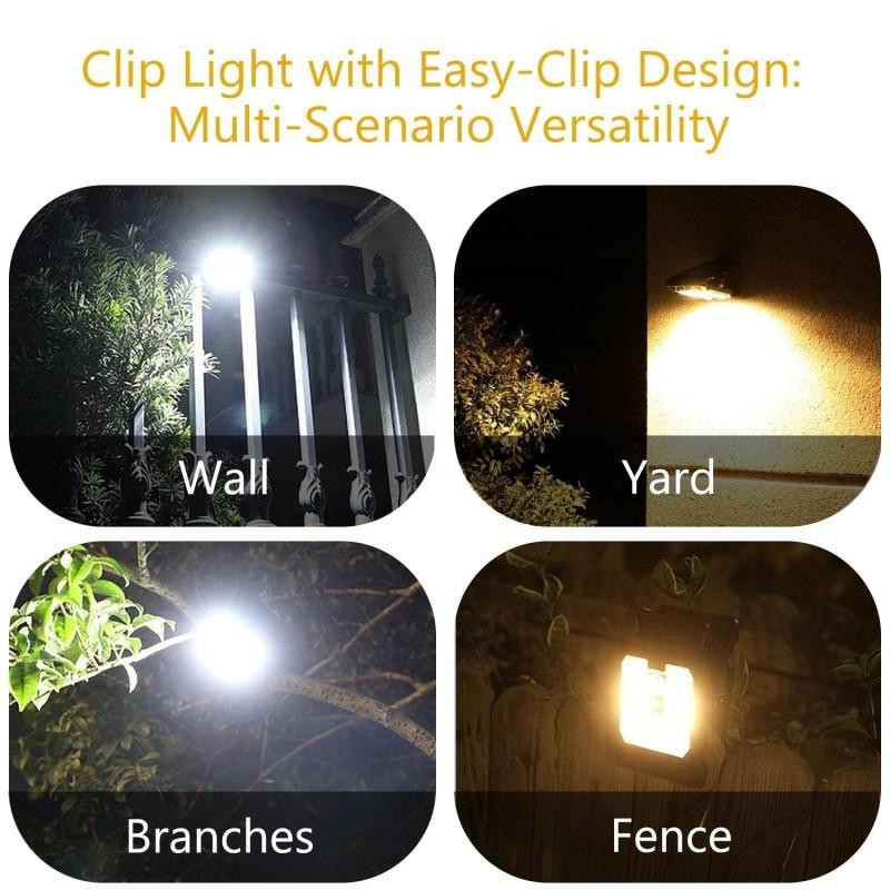 YJMP Super Lighting Clip-on LED Solarleuchte mit Bewegungssensor, wasserdichte Außenlampe in Schwarz für Garten, Garage, Hof und Zelt - Bild 4