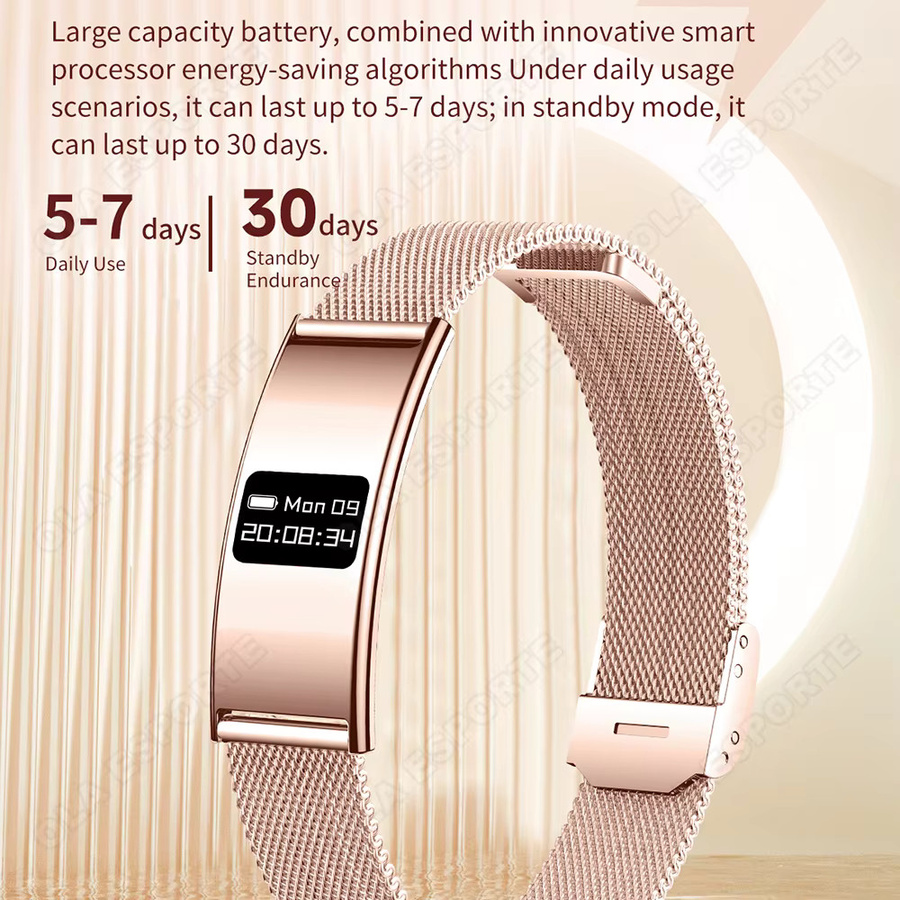 Ola Esporte Smart-Armband in Gold für Damen und Herren mit Herzfrequenz- und Schlafüberwachung, wasserdichtem Sport-Fitness-Tracker für Android und iOS - Bild 3