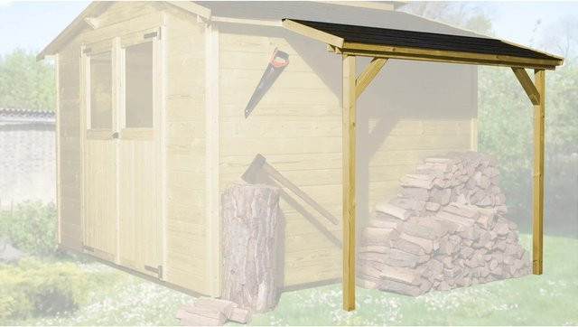 WEKA Schleppdach Anbauset aus Holz in Braun, B: 80 cm, T: 200 cm - Bild 1