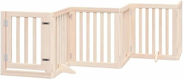 vidaXL Hundetor aus Pappelholz mit Tür, 15-teiliges faltbares Set, Braun, Breite: 750 cm