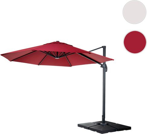 MVG Gastronomie-Ampelschirm MVG-A96 in Rot mit Schirmständer und Neigefunktion, B: 420 cm, T: 400 cm - Bild 1