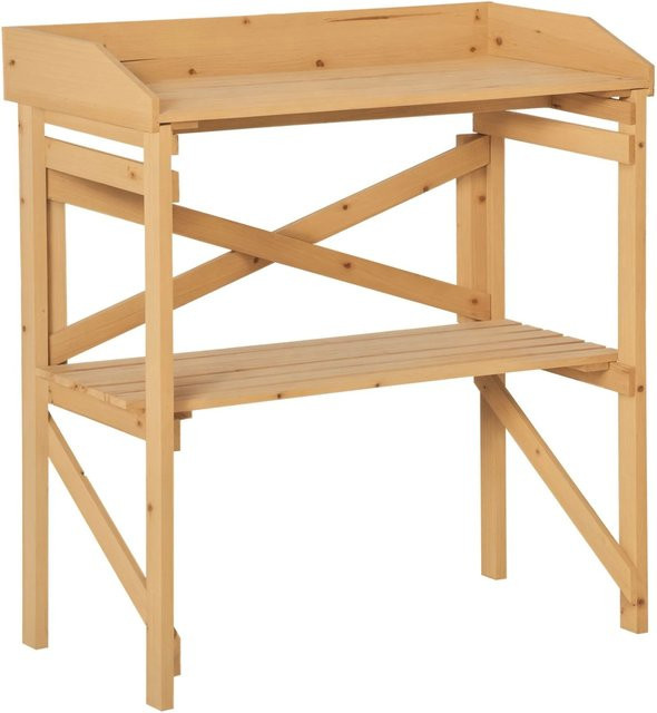 Outsunny Pflanztisch aus Tannenholz in Braun mit rustikalem Design, B/T/H: 80 x 40 x 84 cm - Bild 1