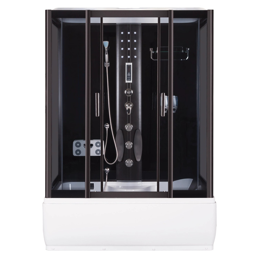 Kerra Hydromassagekabine XL mit Duschwanne in Schwarz und Transparent, B/T: 151 x 86 cm - Bild 2