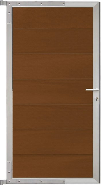 GartenLand Steckzauntor Ameland aus WPC und Aluminium in Silber, B: 90 cm, H: 175 cm - Bild 1