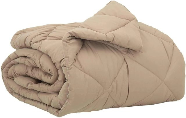 vidaXL Ganzjahresbettdecke aus Mikrofaser in Beige, B/T: 135 x 200 cm - Bild 1