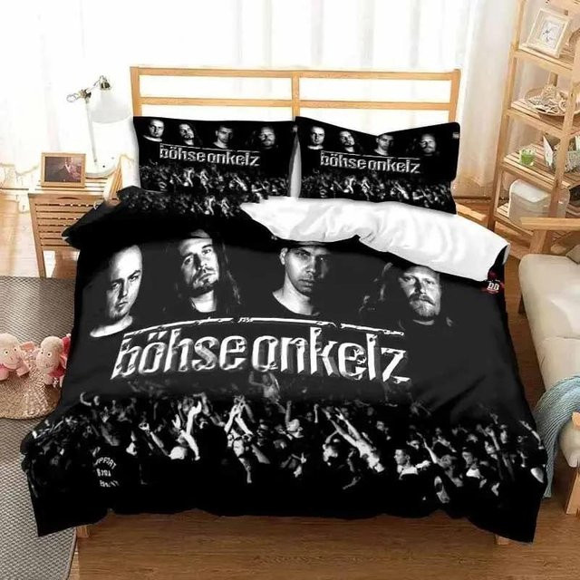 Gu Tao Bettwäsche-Set Böhse Onkelz 3-teilig Schwarz B/H: 150 x 200 cm - Bild 1
