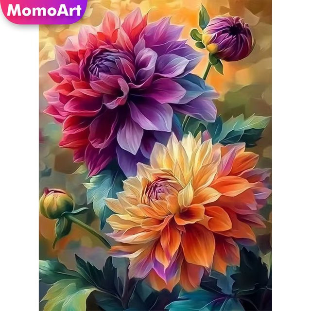Momoart 5D DIY Diamant-Stickerei Blumenmuster, Diamant-Mosaik-Set - Bild 1