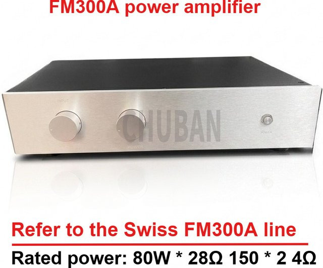 CHUBAN Hochleistungs-Leistungsverstärker FM300A mit 80W*2 in Silber für Regal- und Standlautsprecher - Bild 1
