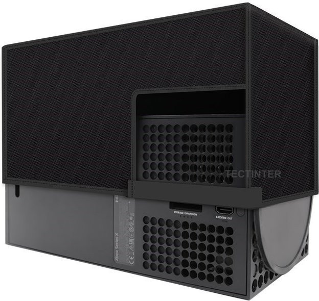 YECKTEGJ Schutzhülle für Xbox Series X in Schwarz, staubdichte und wasserdichte Hülle für horizontale oder vertikale Nutzung - Bild 1