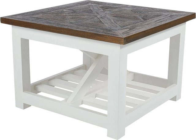 CLP Couchtisch Bastrop aus Holz in Braun, quadratischer Sofatisch im Landhausstil, B/T: 60 x 60 cm - Bild 1