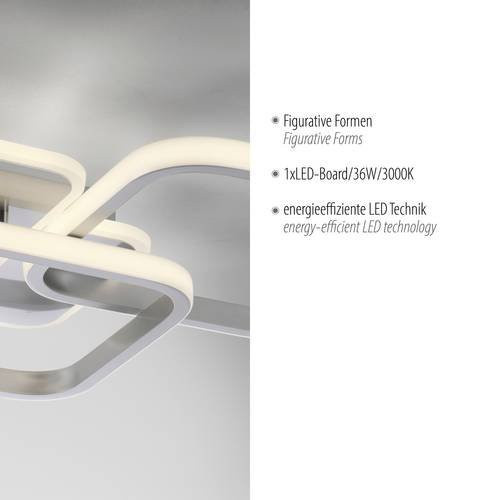 Just Light LED-Deckenleuchte Sevent in Silber aus Stahl, 36W, warmweiß, H: 8,7 cm x B: 39,4 cm - Bild 1