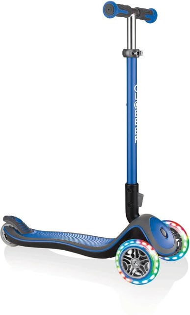 Globber Elite Deluxe Lights Tretroller, 3-Rädrig, LED-Rollen, Dunkelblau, ab 3 Jahre - Bild 1