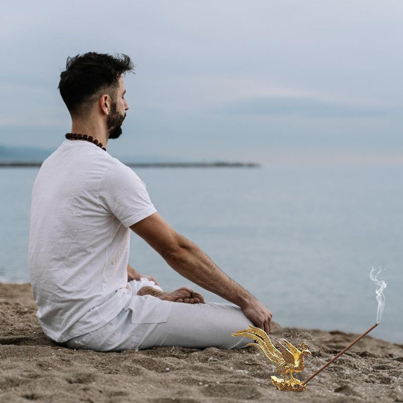 CosyHome Phönix Räucherkamin aus Zinklegierung in Antik-Gold zur Aromatherapie und Dekoration - Bild 3
