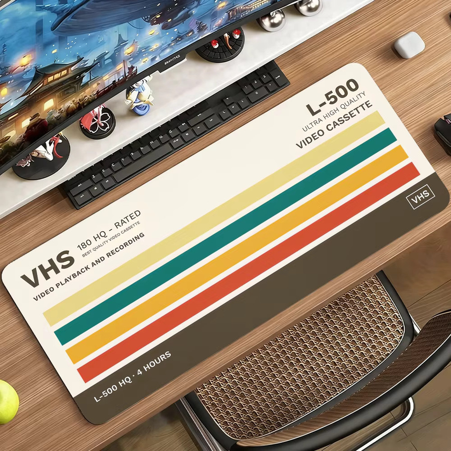 Art V-VHS Mauspad aus Gummi, rutschfeste Schreibtischunterlage für Gamer und Computer in Multicolour - Bild 3