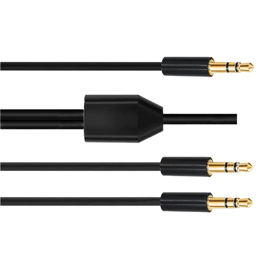 UpperFu Stereo Audio Y-Splitter Kabel von 3,5 mm Klinke auf 2x 3,5 mm TRS Stecker, Schwarz - Bild 6