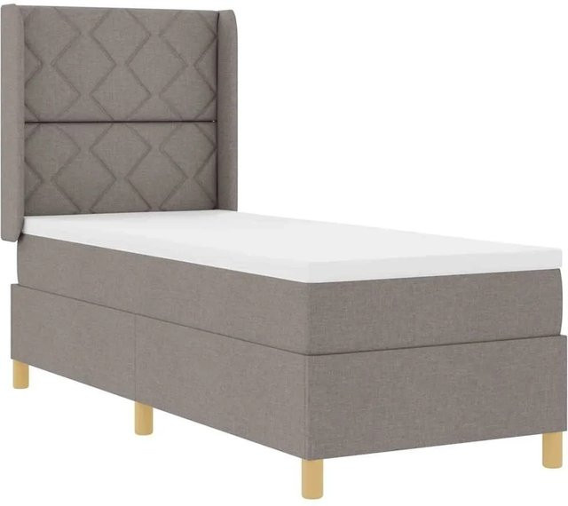 vidaXL Boxspringbett mit Matratze und Taschenfederkern in Taupe, B/T/H: 140 x 200 x 147 cm - Bild 1
