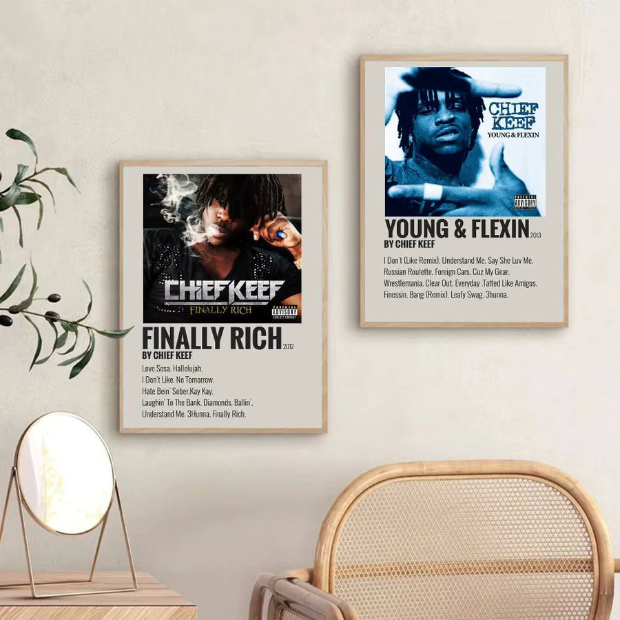 Wasserfester Chief Keef Musik Poster Aufkleber für Wohnzimmer und Schlafzimmer, Mehrfarbig, 15 x 15 cm - Bild 5