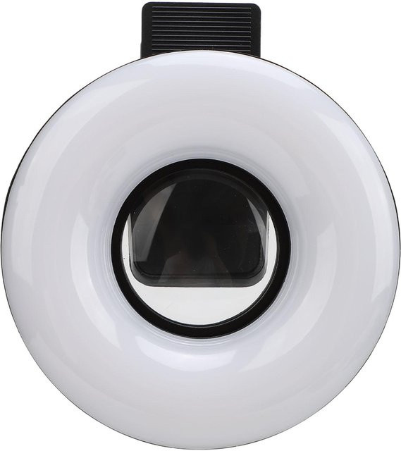 Handy-Makroobjektiv mit 15x Zoom und LED-Fülllicht in Schwarz mit USB-Anschluss und Clip-Halterung - Bild 1