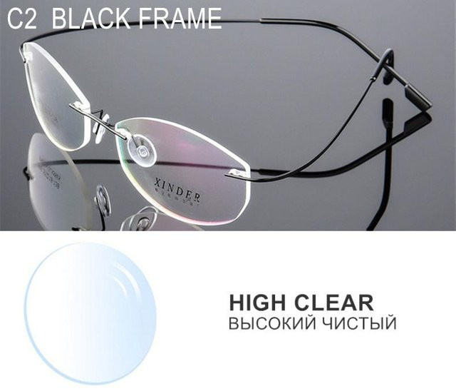 Bai Fen Bai Electronic 3C Korrektionsbrille, randlos, Titanlegierung, Unisex, grau, schwarz - Bild 1