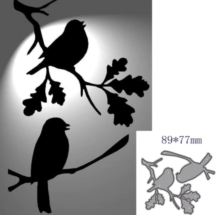 Metall-Stanzform Vogel mit Federn für DIY Scrapbooking und Papierbastelarbeiten - Bild 2