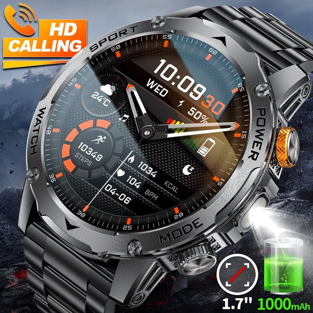 LIGE Smartwatch, Edelstahl, Schwarz, Herren - Bild 1