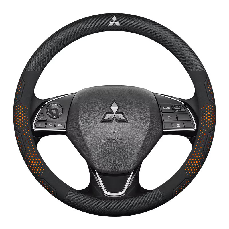 Lenkrad Abdeckung aus Wildleder und Carbonfaser für Mitsubishi Outlander, Pajero, Asx, Lancer, EX Evolution, L200 und Triton in Schwarz - Bild 2