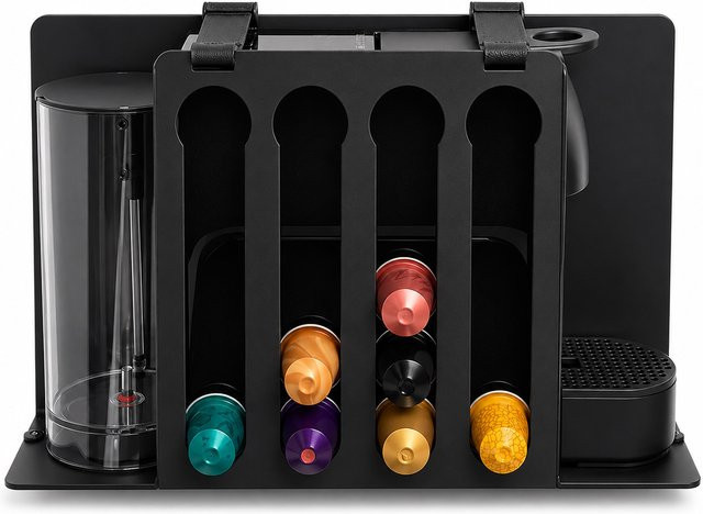 Wandhalterung mit Kapselhalter für Krups Nespresso Essenza Mini in Schwarz - Bild 1