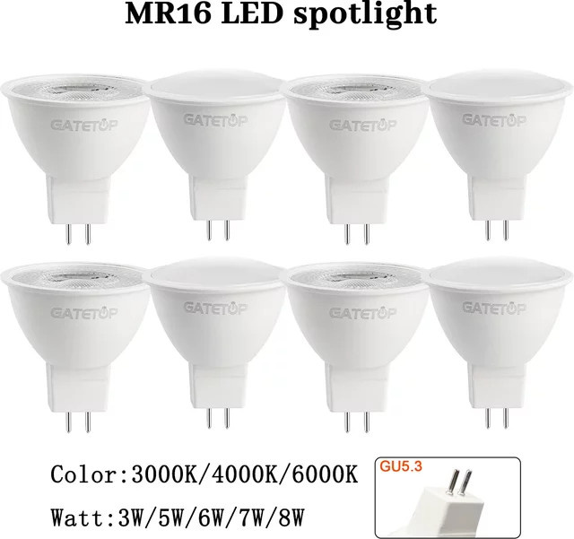 10 Stück MR16 GU5.3 LED-Strahlerlampe in Weiß als Ersatz für 50W Halogenlampen - Bild 1