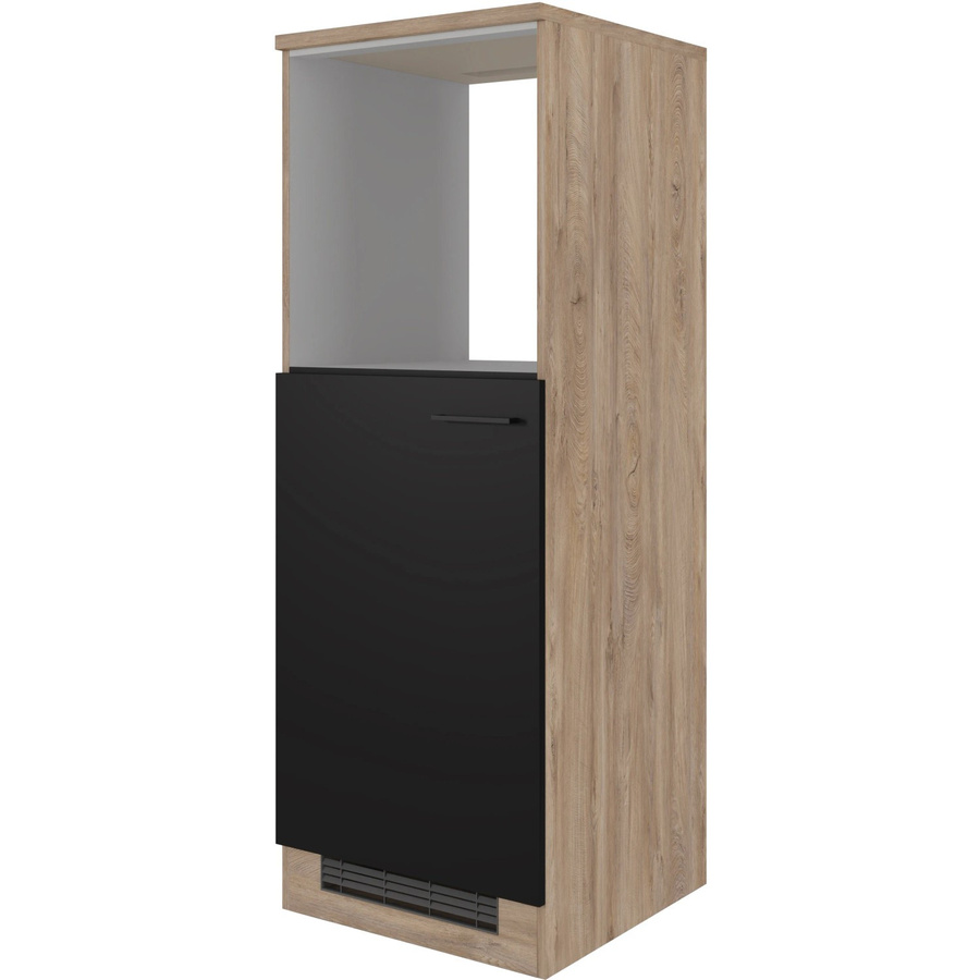Flex-Well Küchen-Geräteumbauschrank Capri Schwarz Matt Endgrain Oak B/H/T: 60 x 169 x 60 cm - Bild 2