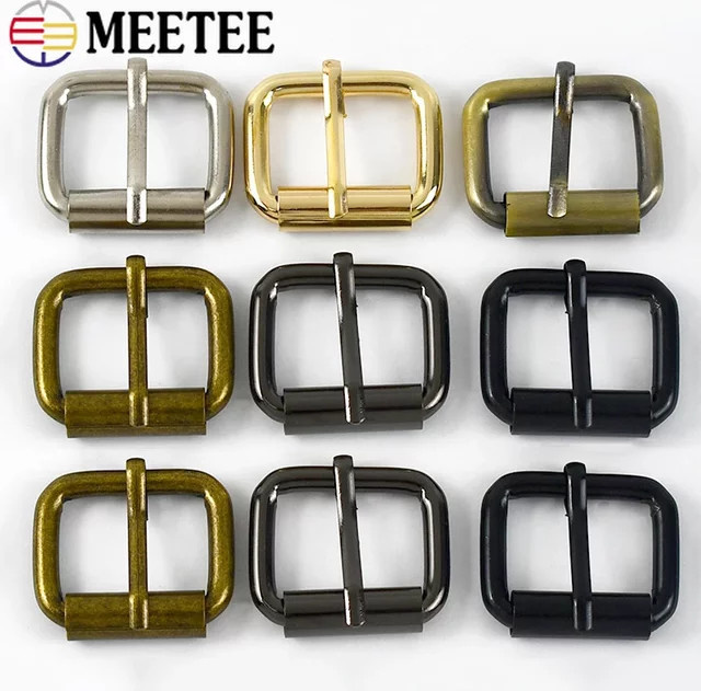 Meetee Metall-Dornschnallen aus Stahl in Gold, verstellbare Verschluss-Sets für Gürtel, Hundehalsbänder und Lederarbeiten, 13–38 mm - Bild 1