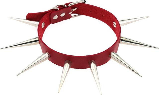YIRAN Choker Halskette, Leder, Schwarz, Nieten, Unisex - Bild 1
