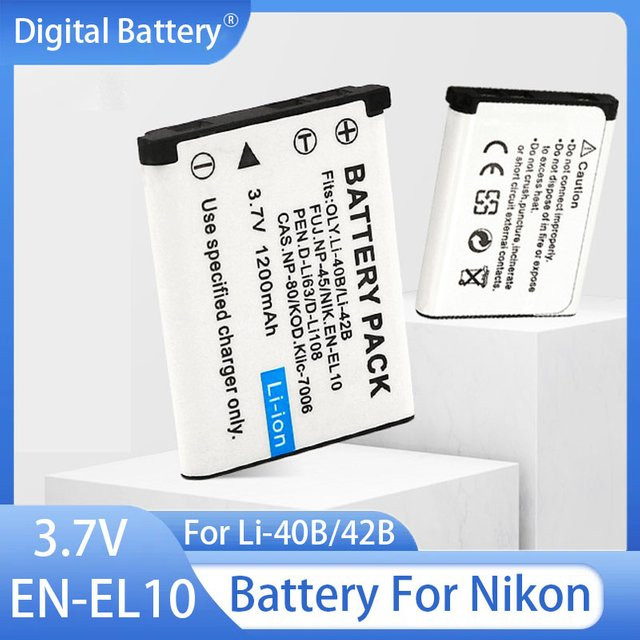 GaiaRay Kamera-Akku 1500mAh kompatibel mit Nikon, Olympus, Fujifilm, Pentax und Casio (EN-EL10, Li-42B, Li-40B, NP-45, D-Li63, D-Li108, NP-80) - Bild 1