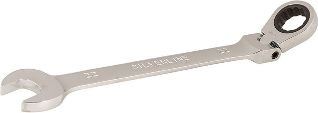 Silverline Ring-Maul-Ratschenschlüssel mit Gelenk aus Chrom-Vanadium in Silber, 22 mm - Bild 1