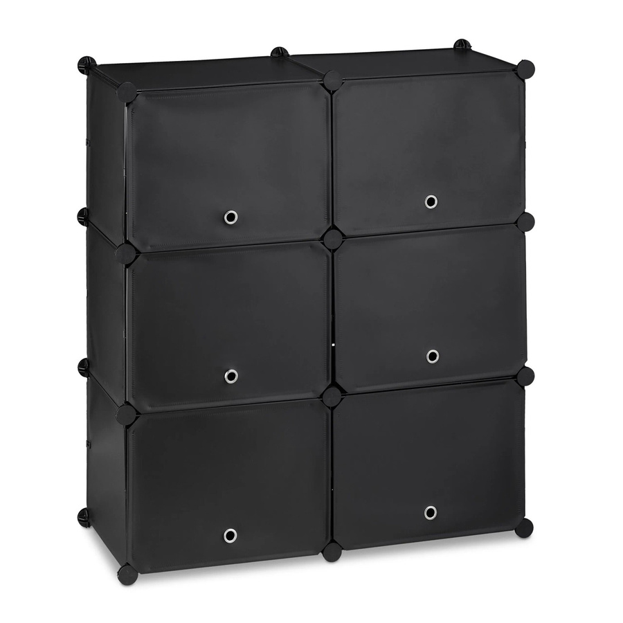 Relaxdays Schuhschrank aus Kunststoff und Metall in Schwarz mit 12 Fächern, modular erweiterbar, B/H/T: 95 x 85 x 31,5 cm - Bild 2