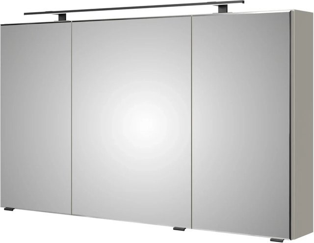 Pelipal Spiegelschrank Quantum 07 in Kaschmir Matt mit Drehtüren, LED-Beleuchtung, Sensor-Schalter und Steckdose für dein Badezimmer, B/T/H: 120 x 17 x 76 cm - Bild 1