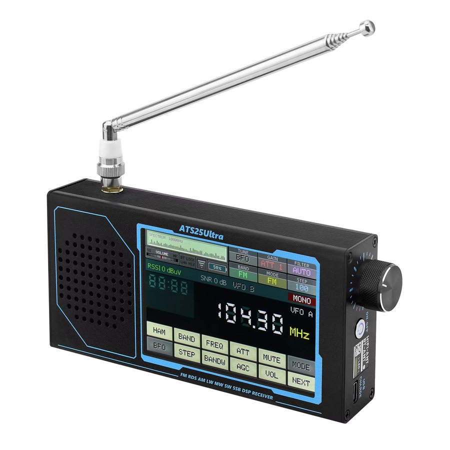 HamGeek ATS25 ULTRA SDR-Empfänger in Schwarz mit 4-Zoll-Touchscreen, Bluetooth und WiFi für FM, SW, MW, LW und Luftfahrtband - Bild 4