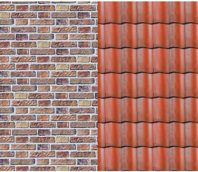Marpa Jansen Fotokarton Klinker-Dachziegel in Rot und Braun, B: 50 cm, H: 70 cm, 300 g/m² - Bild 1