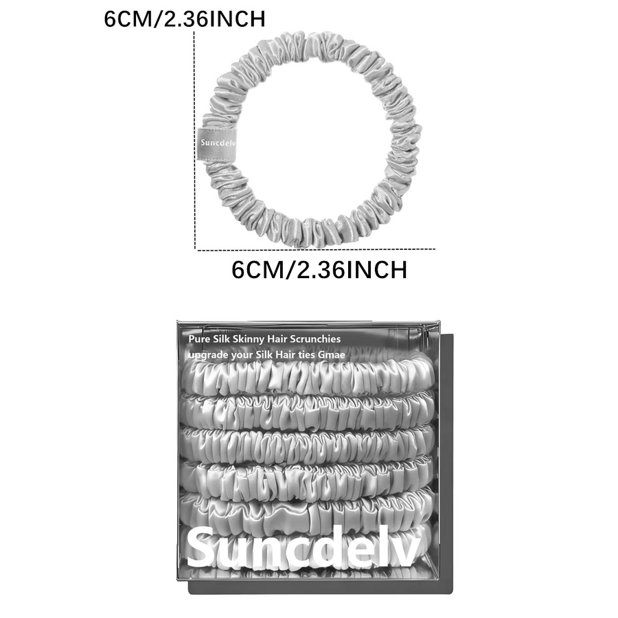 yanrong Seiden-Haargummi-Set, 6er-Pack, für dickes & dünnes Haar - Bild 2