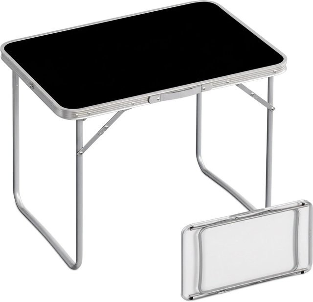 Relaxdays Campingtisch klappbar aus Eisen und MDF in Schwarz, B/T/H: 80 x 68,5 x 60 cm - Bild 1