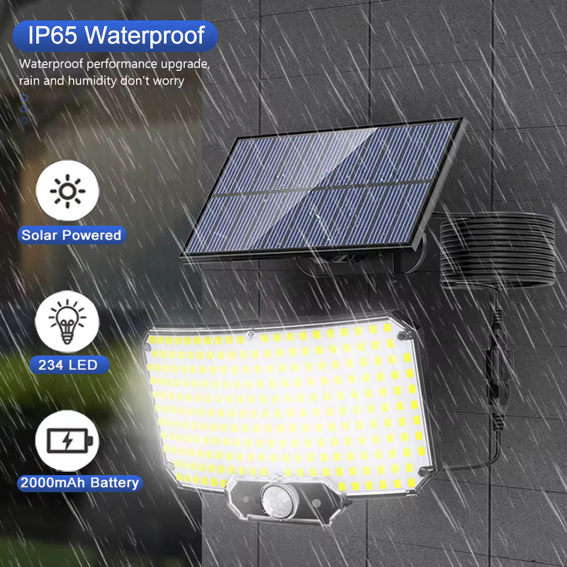 LED Solar-Bewegungsmelder-Leuchten für Außen mit Fernbedienung und 3 Modi, Wasserdichte Wandleuchten in Weiß für Garten und Hof - Bild 2
