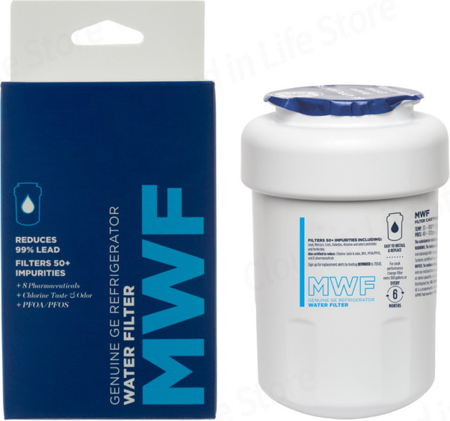 Apexyu Kühlschrank-Wasserfilter-Ersatz in Weiß, kompatibel mit GE MWF SmartWater MWFA MWFP GWF, zertifiziert für 6 Monate oder 300 Gallonen - Bild 1