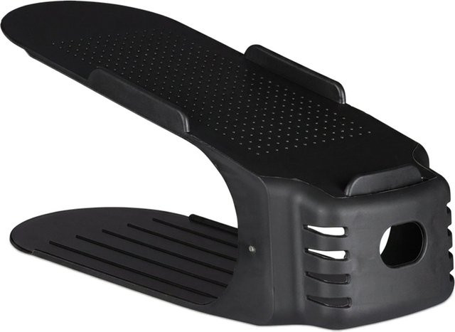 Relaxdays Schuhstapler 12er Set aus Kunststoff in Schwarz, rutschfest, H x B x T: 27 x 10 x 12 cm - Bild 1