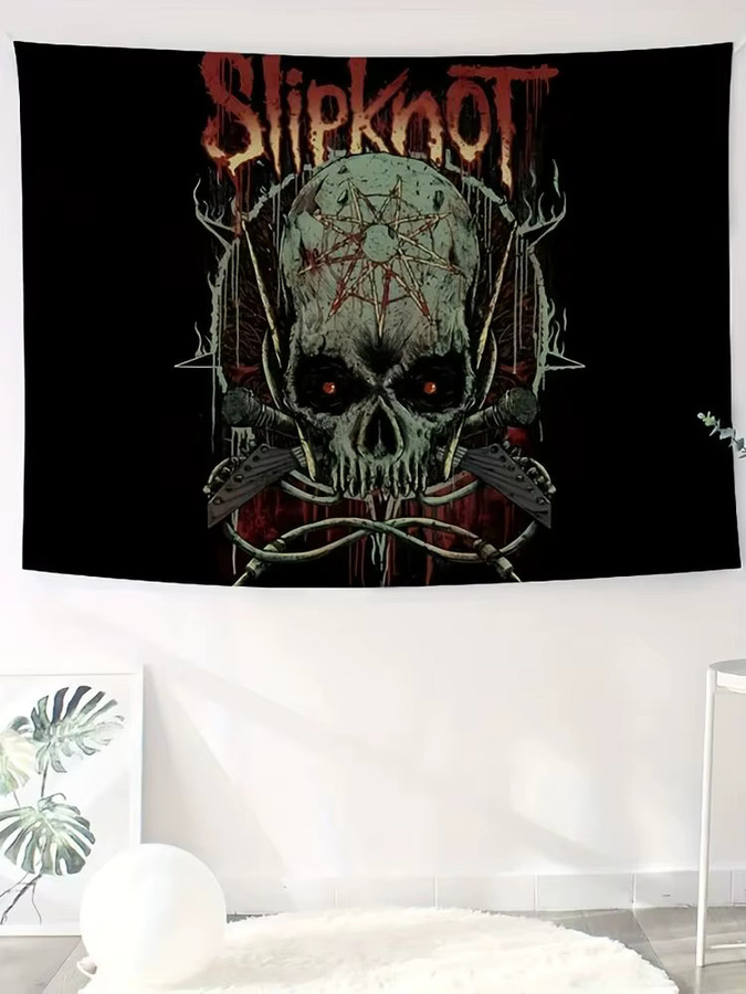 VIKAMA Wandteppich Slipknot Metall Rock Totenkopf Design, Mehrfarbig, Breite: 60 cm, Höhe: 40 cm - Bild 3