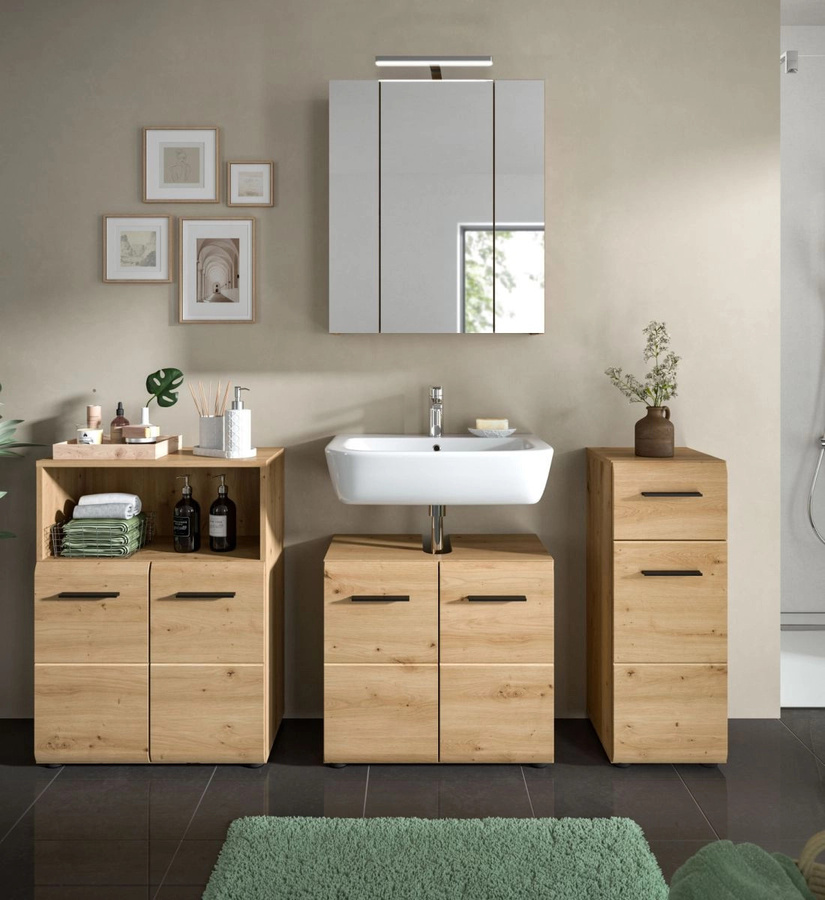 Badmöbel Set Cover von Inn.Furn in Artisan Eiche, 4-teilig, Braun, Breite: 180 cm, Höhe: 185 cm, Tiefe: 30 cm - Bild 2